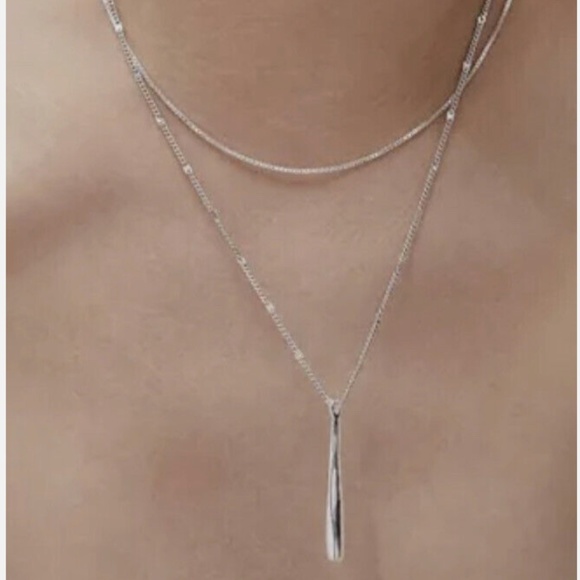 Jenny Bird Jewelry - Jenny Bird Leana Pendant Double Chain Silver Necklace